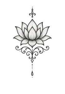 tattoovorlage-filigrane-lotusblume-elegante-verzierungen