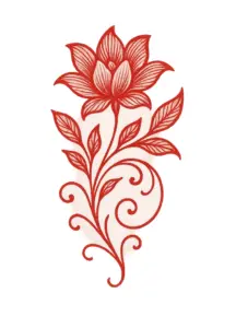 tattoovorlage-filigrane-rote-blume-geschwungene-linien
