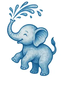 tattoovorlage-froehlicher-elefant-mit-wasser-spritzt