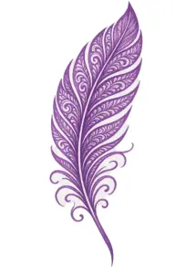 tattoovorlage-fuer-eine-filigrane-lila-feder-mit-schwungvollen-linien
