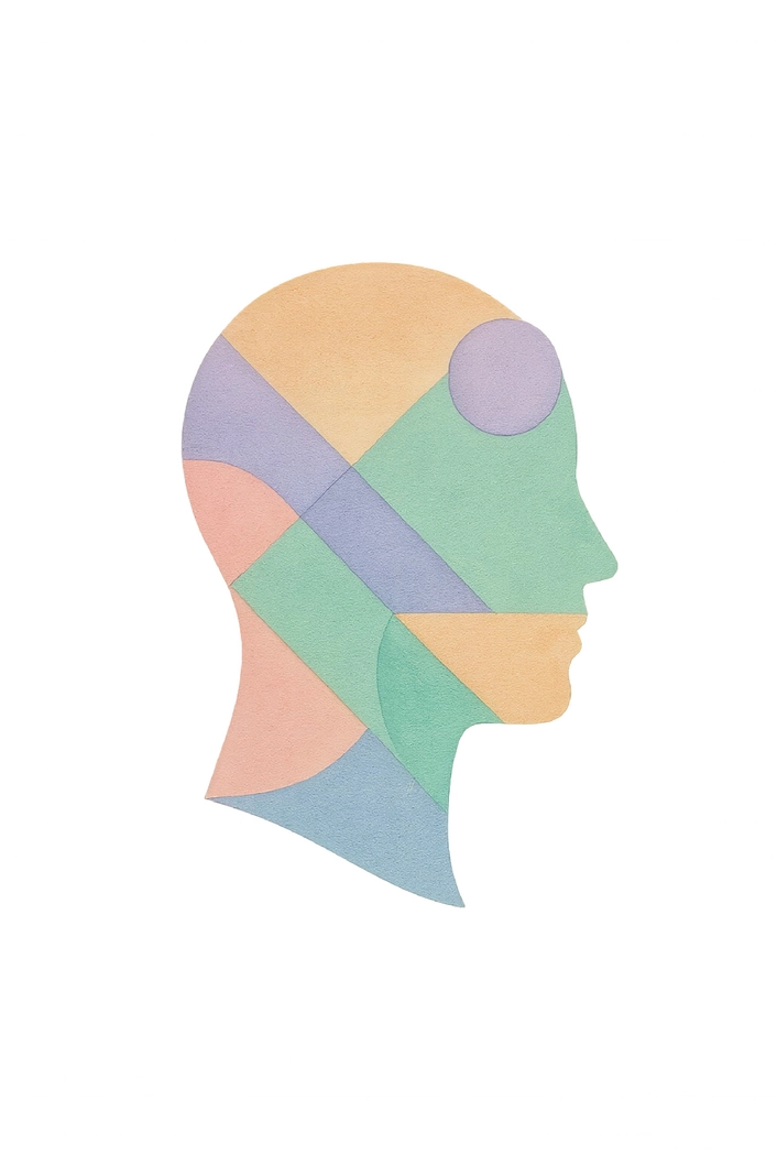 Tattoovorlage mit geometrischen Formen und harmonischen Farben