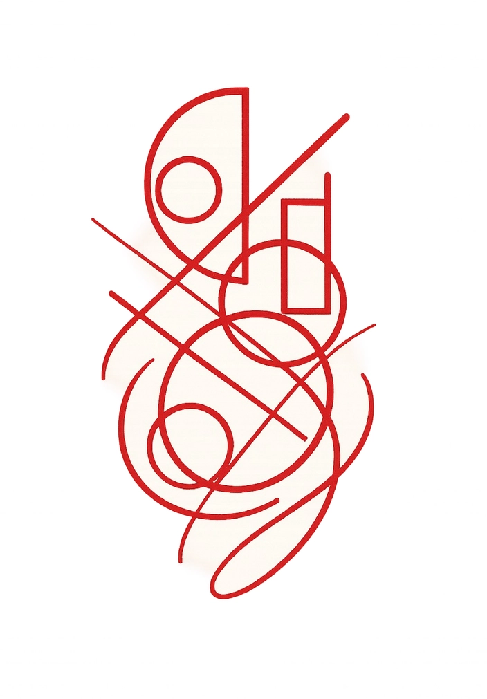 Tattoovorlage mit geometrischen Formen und Linienkunst