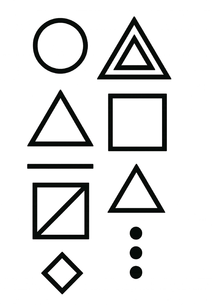 Tattoovorlage mit geometrischen Formen für minimalistisches Design