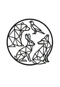 tattoovorlage-geometrische-tiere-im-kreis