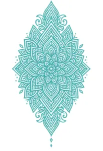 tattoovorlage-geometrisches-mandala-oberschenkel-tuerkise