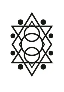 tattoovorlage-geometrisches-muster-aus-dreiecken-und-kreisen