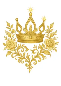 tattoovorlage-goldene-krone-mit-rosen-und-verzierungen