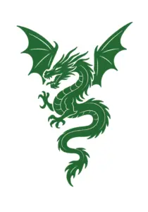 tattoovorlage-gruener-drache-in-fliegender-pose