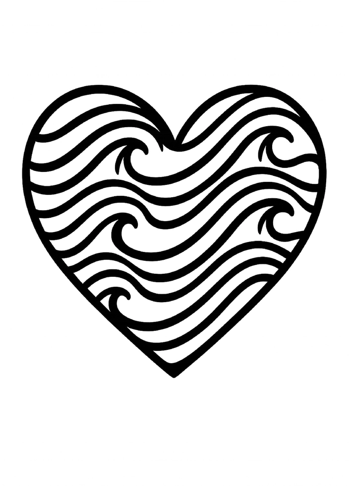 Tattoovorlage Herz aus Wellenlinien für kreative Designs