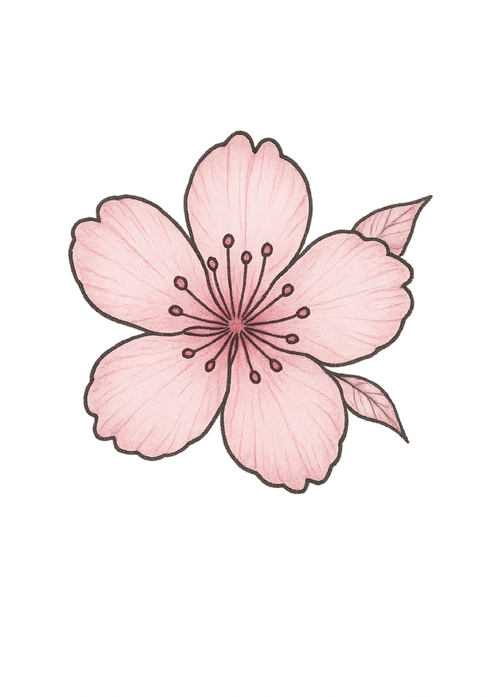Tattoovorlage Kirschblüte mit zarten Details