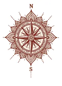tattoovorlage-kompass-im-mandala-stil-fuer-maenner