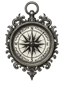 tattoovorlage-kompass-mit-detailverzierungen-oberarm