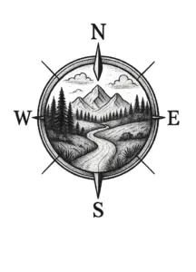 tattoovorlage-kompass-mit-landschaft-fuer-maenner