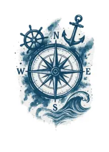 tattoovorlage-kompass-mit-nautischen-elementen-fuer-maenner