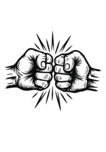 tattoovorlage-kraftvolle-fauste-die-aufeinanderstossen