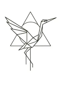 tattoovorlage-kranich-geometrische-formen-modern
