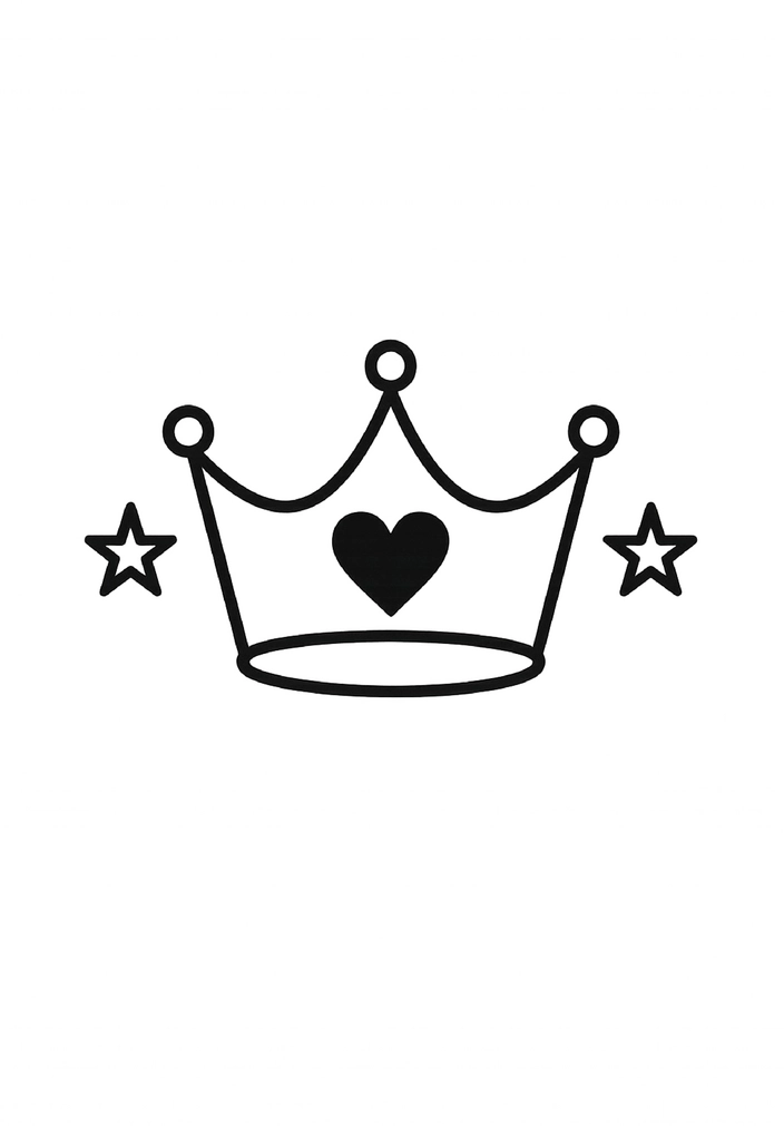 Tattoovorlage Krone mit Herz und Sternen