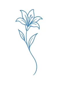 tattoovorlage-lilie-mit-geschwungenen-linien