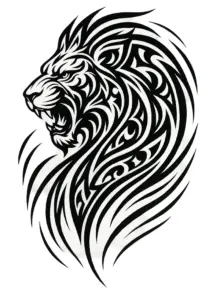 tattoovorlage-loewe-im-tribal-stil-fuer-den-oberarm