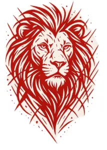 tattoovorlage-loewe-mit-abstrakten-elementen-oberschenkel