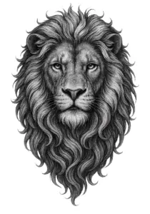 tattoovorlage-loewe-mit-majestaetischer-maehne-und-augen