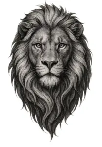 tattoovorlage-loewenkopf-mit-majestaetischer-maehne