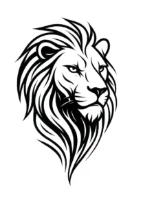 tattoovorlage-loewenkopf-stilisiert-kreative-linienfuehrung