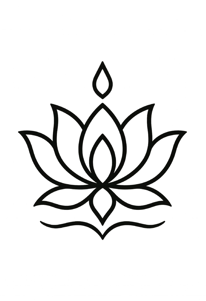 Tattoovorlage Lotusblume mit klaren Linien für den Oberarm