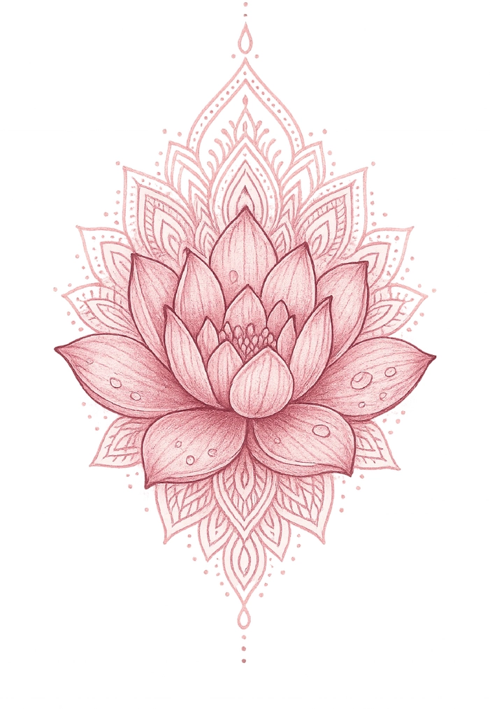 Tattoovorlage Lotusblume mit Mandala-Design