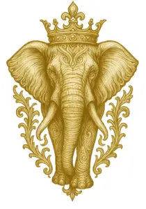 tattoovorlage-majestaetischer-elefant-mit-krone-fuer-ruecken