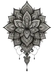 tattoovorlage-mandala-design-oberschenkel-tattoos-fuer-frauen