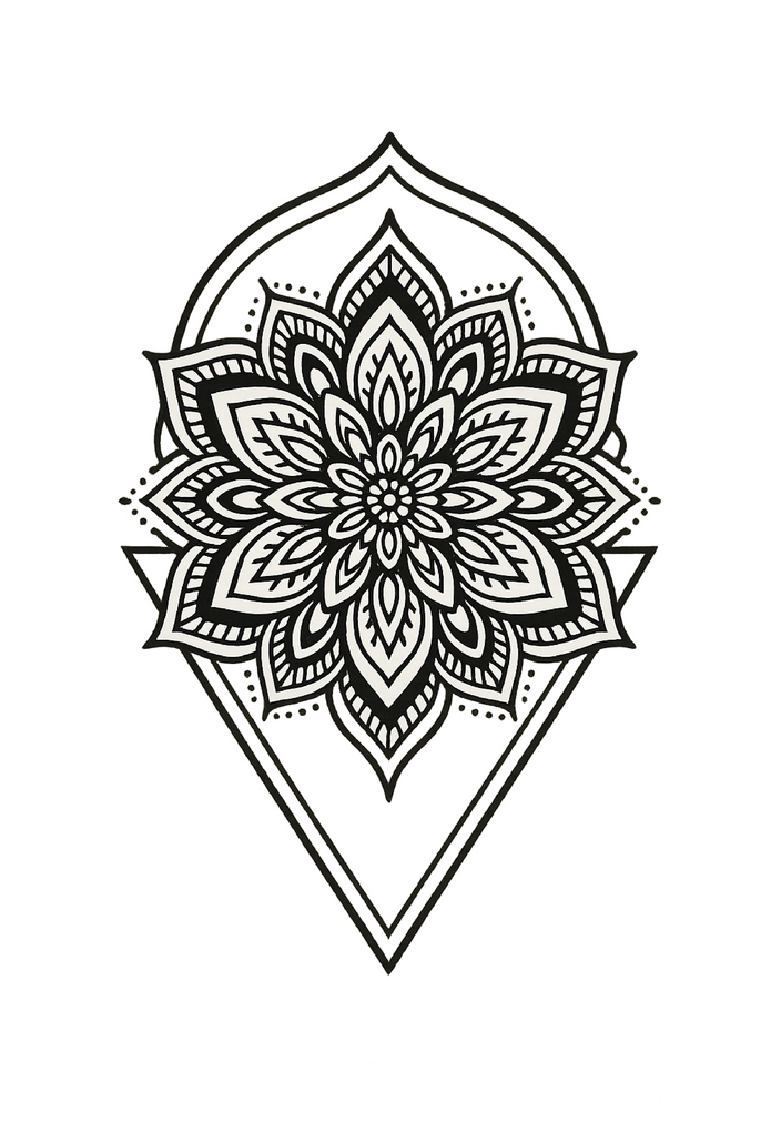 Tattoovorlage Mandala für Bauchbereich und Frauen