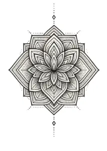 tattoovorlage-mandala-lotusblume-mit-feinen-linien