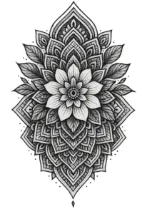 tattoovorlage-mandala-mit-floralen-elementen
