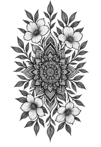 tattoovorlage-mandala-mit-floralen-elementen-fuer-frauen
