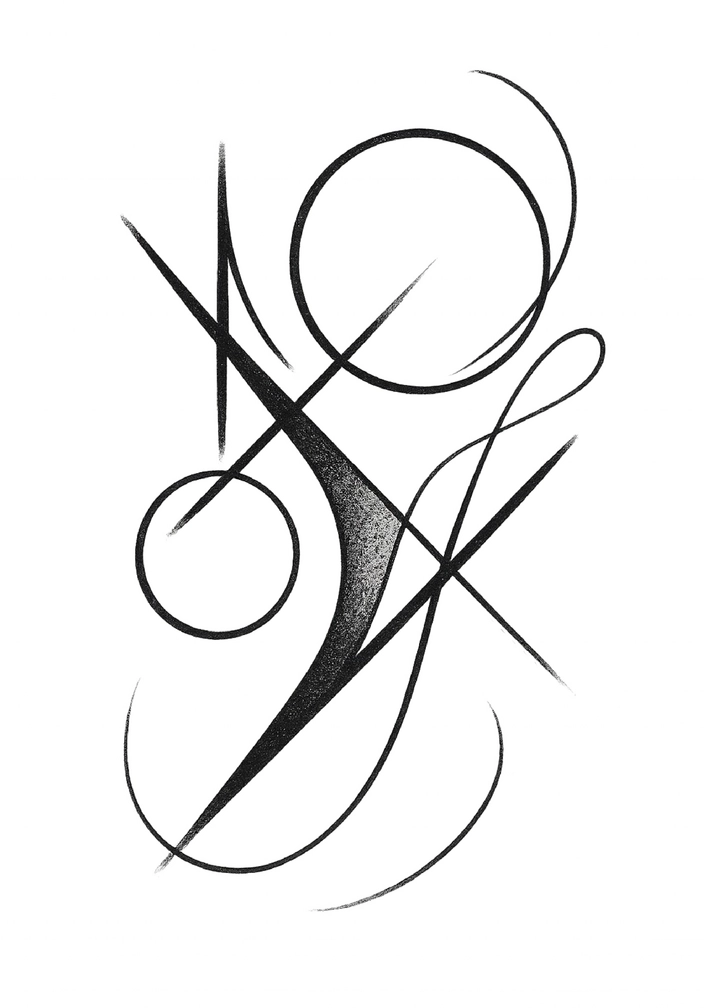 Tattoovorlage mit abstrakten Linien und geometrischen Formen