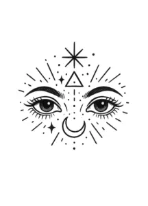 tattoovorlage-mit-augen-und-mystischen-symbolen