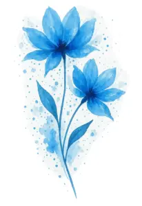 tattoovorlage-mit-blauen-blumen-im-wasserfarben-stil