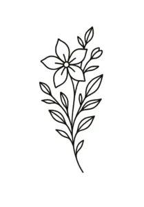 tattoovorlage-mit-bluetenornament-und-klaren-linien