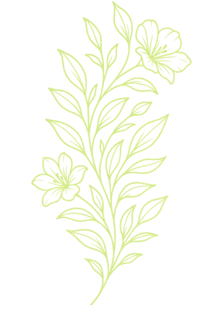 Tattoovorlage mit Blumen und Blättern für den Oberarm