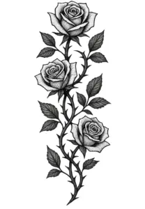 tattoovorlage-mit-drei-rosen-und-staengel