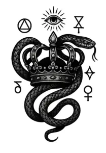 tattoovorlage-mit-einer-krone-und-einer-schlange
