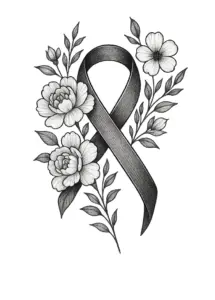 tattoovorlage-mit-elegantem-trauerband-und-floralen-akzenten