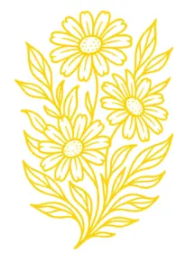 tattoovorlage-mit-gaensebluemchen-und-lebhafte-blaetter