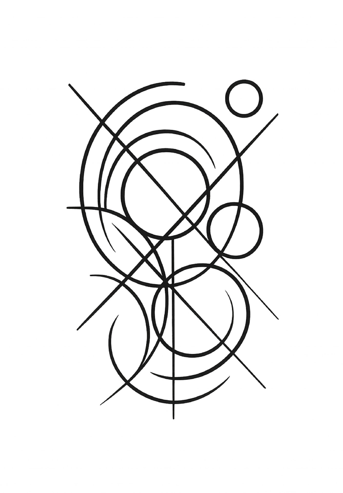 Tattoovorlage mit geometrischen Formen und Linien