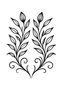 tattoovorlage-mit-geschwungenen-pflanzen-und-knospen-fuer-frauen