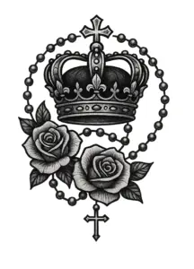 tattoovorlage-mit-krone-und-rosen-fuer-oberarm
