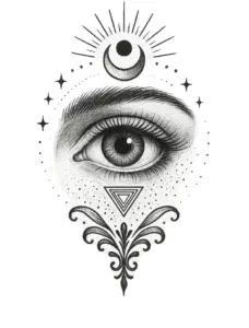 tattoovorlage-mit-kuenstlerischem-auge-und-symbolen