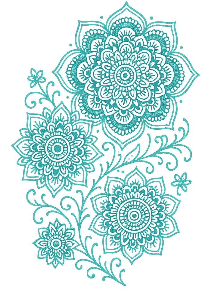 Tattoovorlage mit Mandala-Motiven für Oberarm-Tattoo