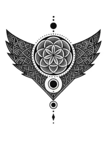 tattoovorlage-mit-mandala-und-fluegel-fuer-die-brust